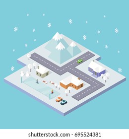 Isometric City Winter Conceptual Design