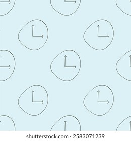 Isometric clock icon. Pixel Perfect. For Mobile and Web. Vector illustration of clock. Editable Stroke. Seamless pattern with clock.