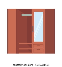 Isometric Closet vector icon on white background 