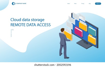 Isometric Cloud data storage remote data access, secure data storage access task planning.
