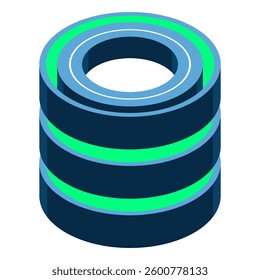 Isometric cloud database. Cloud computing and file cloud storage. Modern technology. Vector illustration