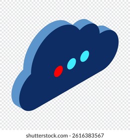 Isometric cloud database. Cloud computing and file cloud storage. Modern technology. Isometric technology