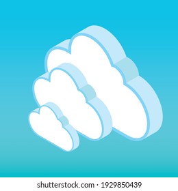 Isometric Cloud Icon for Graphic Design Projects