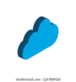 isometric cloud icon, cloud icon in trendy flat style 