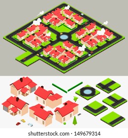 Isometric Cluster House Collection Set