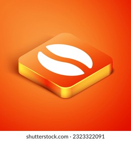 Isometric Coffee beans icon isolated on orange background.  Vector