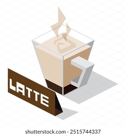 isometric coffee cup graphic element