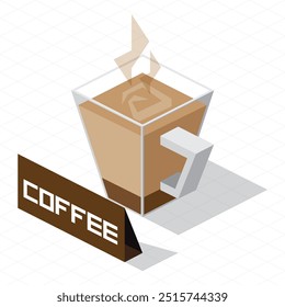 isometric coffee cup graphic element