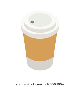 Isometric coffee cup on a background