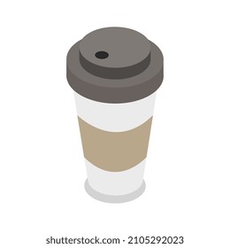 Isometric coffee cup on a background