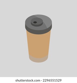 Isometric coffee cup on a background