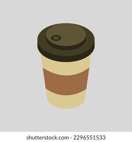 Isometric coffee cup on a background