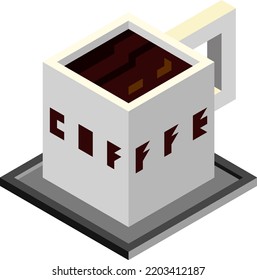 Isometric Coffee Cup Vector Icon