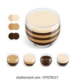Isometric coffee designer to create different kinds of coffee.