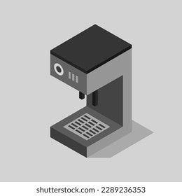 Isometric coffee machine on a white background
