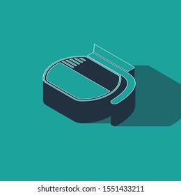 Isometric Coffee pot icon isolated on green background.  Vector Illustration