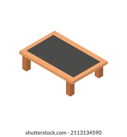 Isometric coffee table on a white background