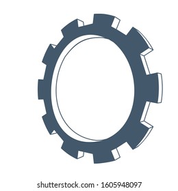 Isometric cog wheel model. Precision machinery concept. Technology and engineering