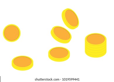 Isometric coin illustration