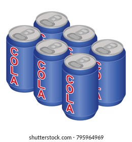 Isometric Cola Can Six Pack