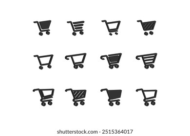 isometric collection of shopping cart icons. shopping cart 3d icon