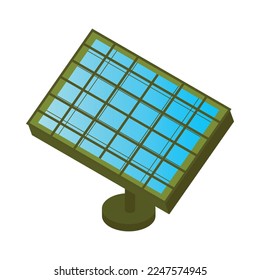 Isometric color solar panel icon against white background 3d vector illustration