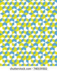 Isometric colorful cube hexagons geometric pattern background vector