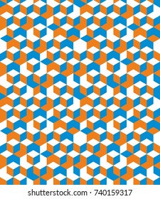 Isometric colorful cube hexagons geometric pattern background vector