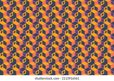 Isometric colorful cube pattern background. Vector illustration