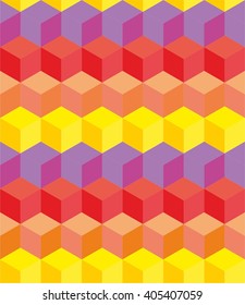 Isometric colorful cube pattern background vector