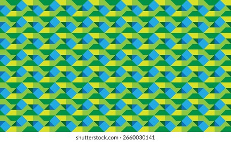 Padrão de cubo colorido isométrico com vibrações tropicais e precisão geométrica