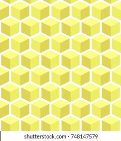 Isometric colorful cube seamless pattern background vector