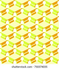 Isometric colorful geometric figure seamless pattern background vector
