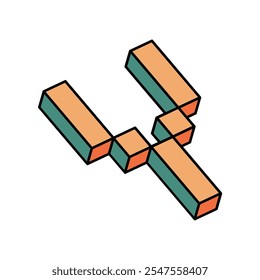 Isometric Colorful letter Y , 3D alphabet illustration