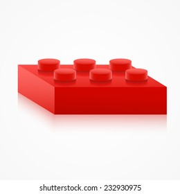 Isometric Colorful Plastic Building Block. Vector illustration