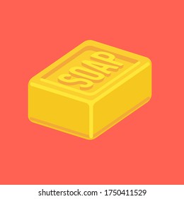 Barra de jabón vectorial de color isométrico. Ideal para el diseño individual con temática higiénica