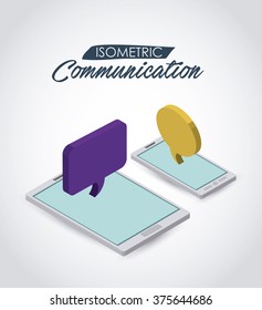 isometric communication  icon design 