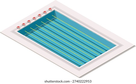 Isometric competition swimming pool illustration