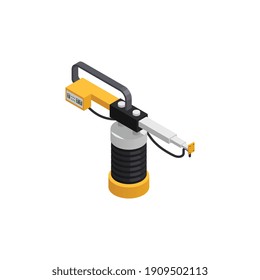 Isometric composition with equipment for 3d printing isolated on white background vector illustration