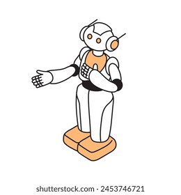 Isometric composition Simple illustration of AI robot