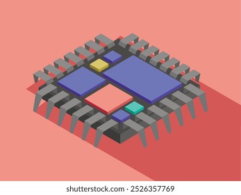 isometric computer board electronics development board