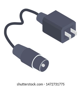 Isometric computer charger cable vector design 
