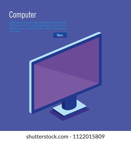 isometric computer desktop digital technology