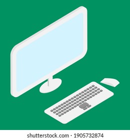 Isometric computer icon for web and interriors