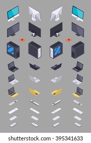 Isometric Computer Illustration Construction Set. Build Your Own Design