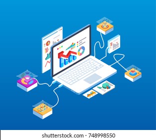 Isometric computer technology data analysis