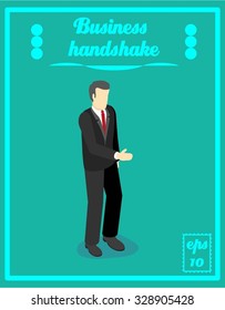 Isometric concept | Business handshake