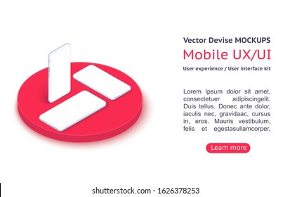 Isometric concept design for an application, Ui UX design.Web design and mobile template. Interface design. svg