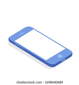 Isometric concept in flat of smartphone. Isometric phone vector.
