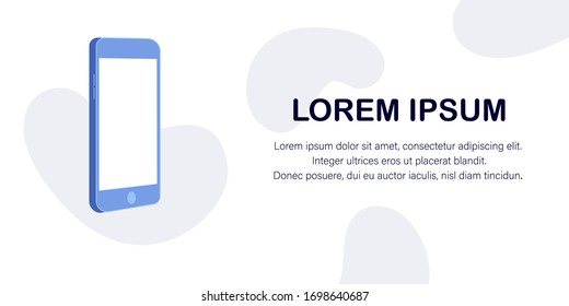 Isometric concept in flat of smartphone. Isometric phone vector.